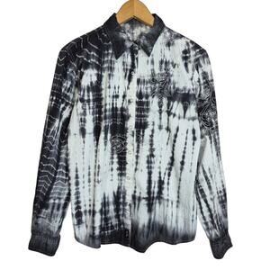 20X Women's Embroidered Tye-Dye Pearl Snap Western Shirt Full Graphic Back LG